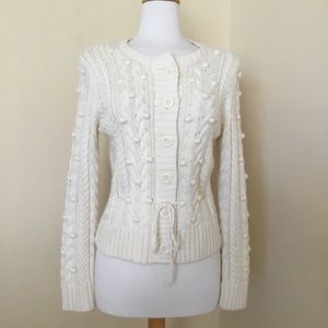 Alexandra Bartlett Cardigan Sweater Ivory Size PM